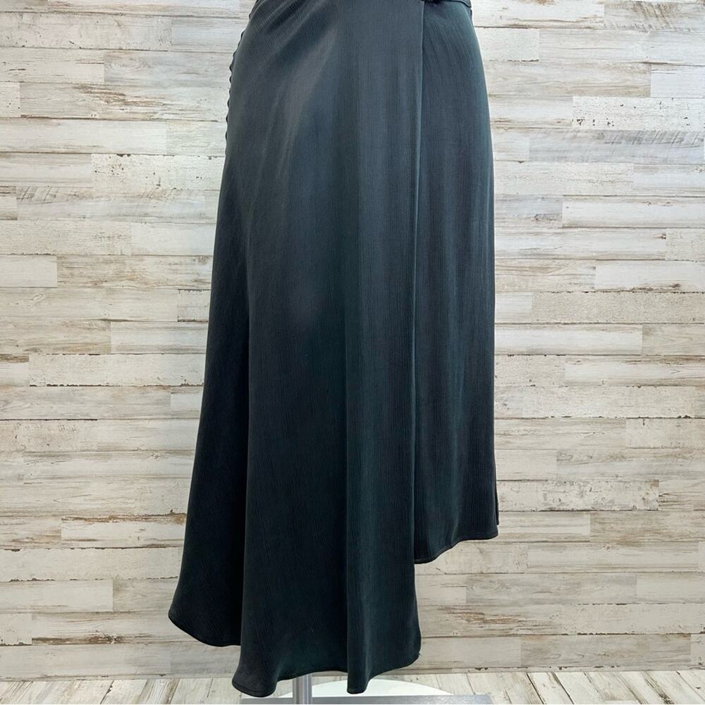 BA&SH Coralie Faux Wrap Dress Size 4 Int'l XS Black Asymmetrical Sleeveless - Picture 4 of 16